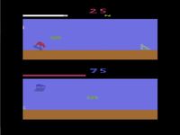 une photo d'Ã©cran de MotoRodeo sur Atari 2600